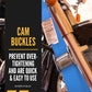  cam buckles prevent over-tightening