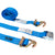  blue 20' E track cam strap with wire hooks