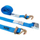  blue 20' E track cam strap with wire hooks