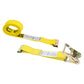  yellow 12'  E track ratchet strap with 1' fixed end