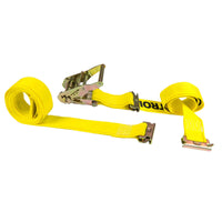  yellow 12' E track ratchet strap with double end e fittings