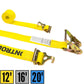 2" x 12' Yellow E-Track Ratchet Strap | F-Hooks & Spring E-Fittings