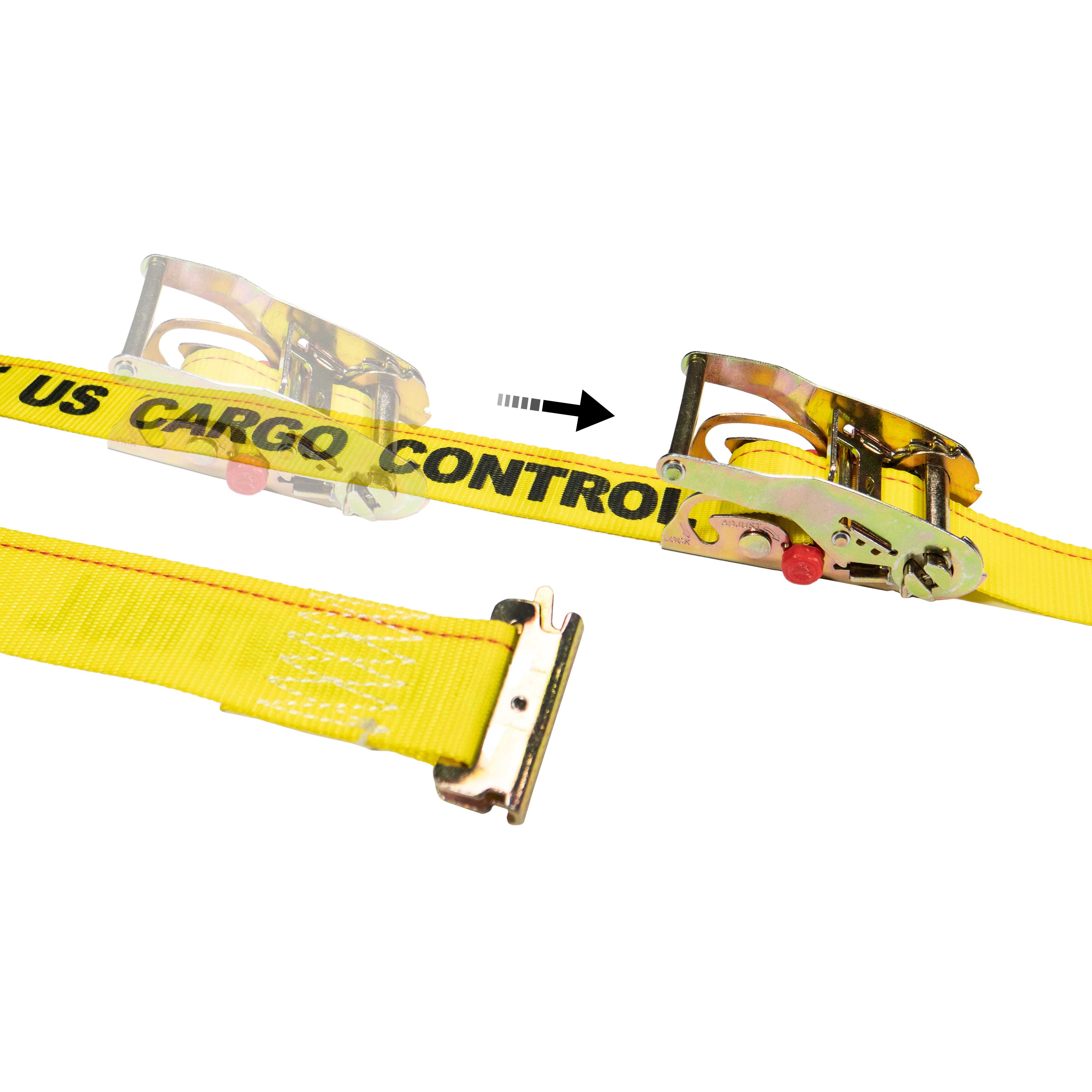 2 x 12' Yellow E-Track Sliding Ratchet Strap