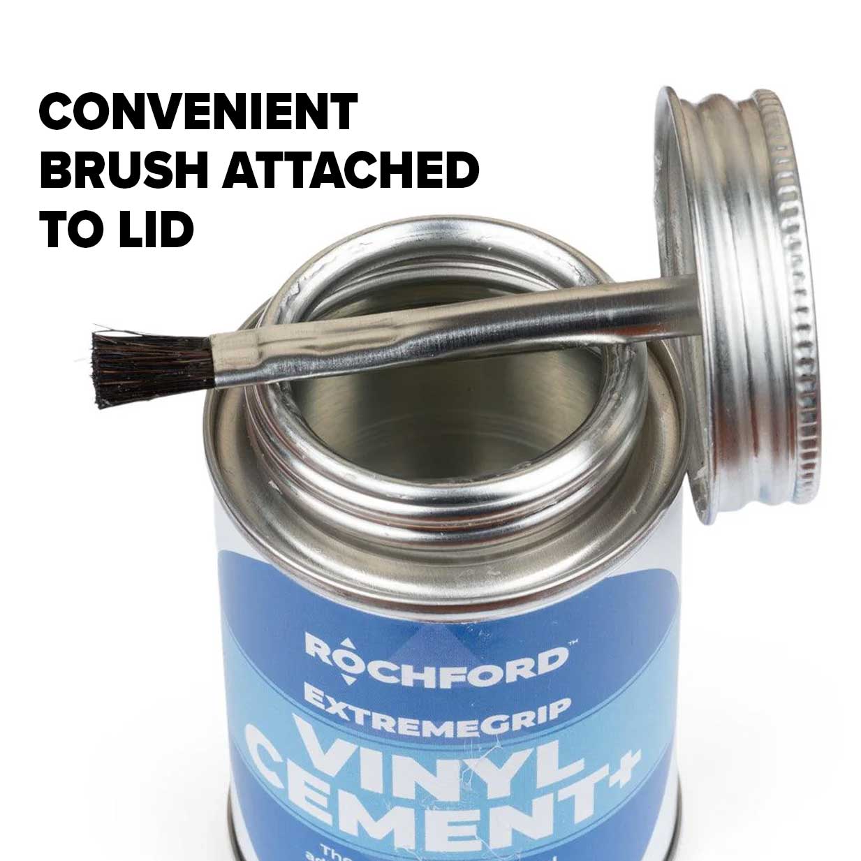 Rochford ExtremeGrip Vinyl Cement+ | 8oz. Can w/ Brush Applicator Lid