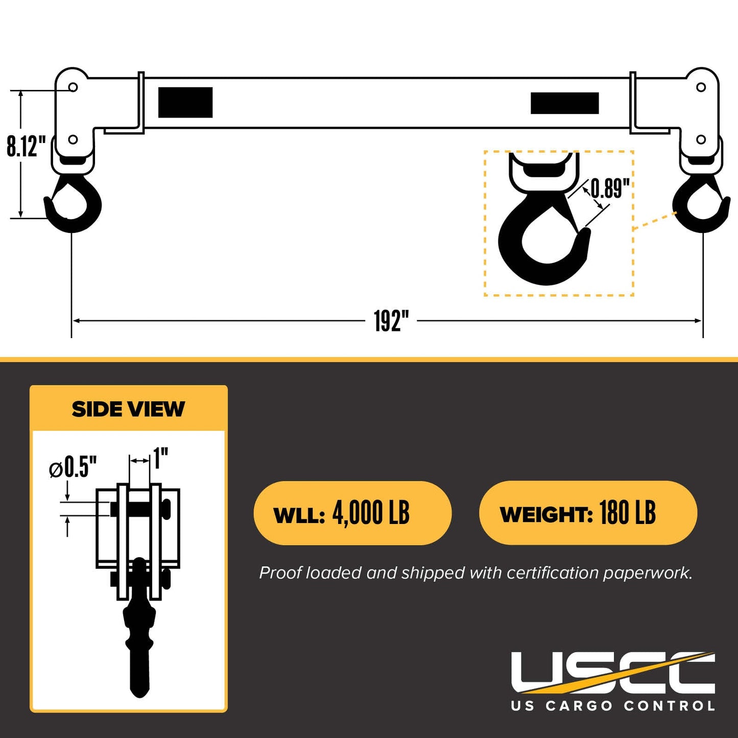 M&W 13109 fixed spreader beam specs