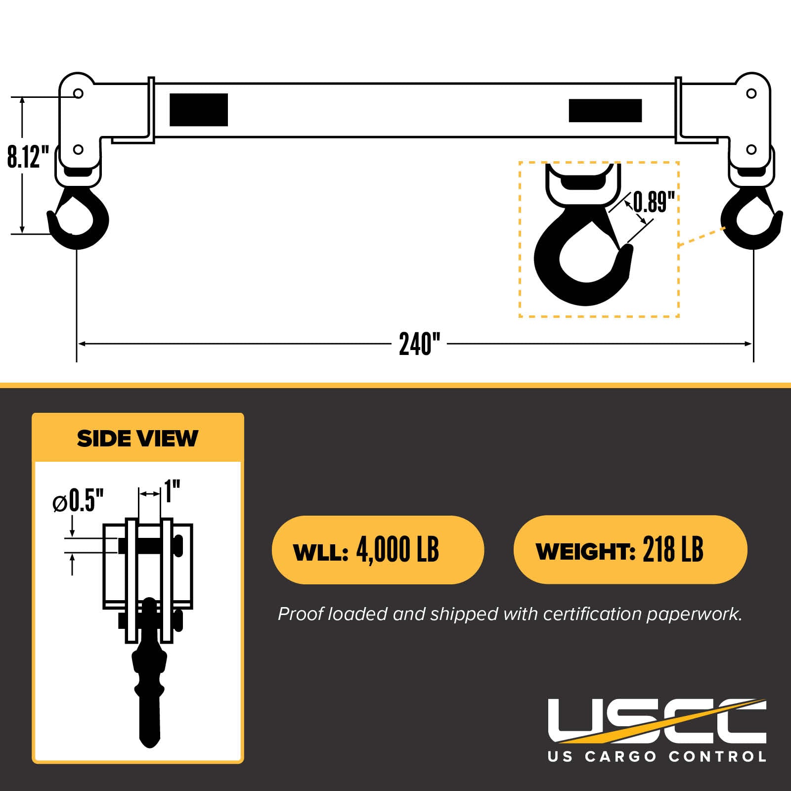 M&W 13112 fixed spreader beam specs