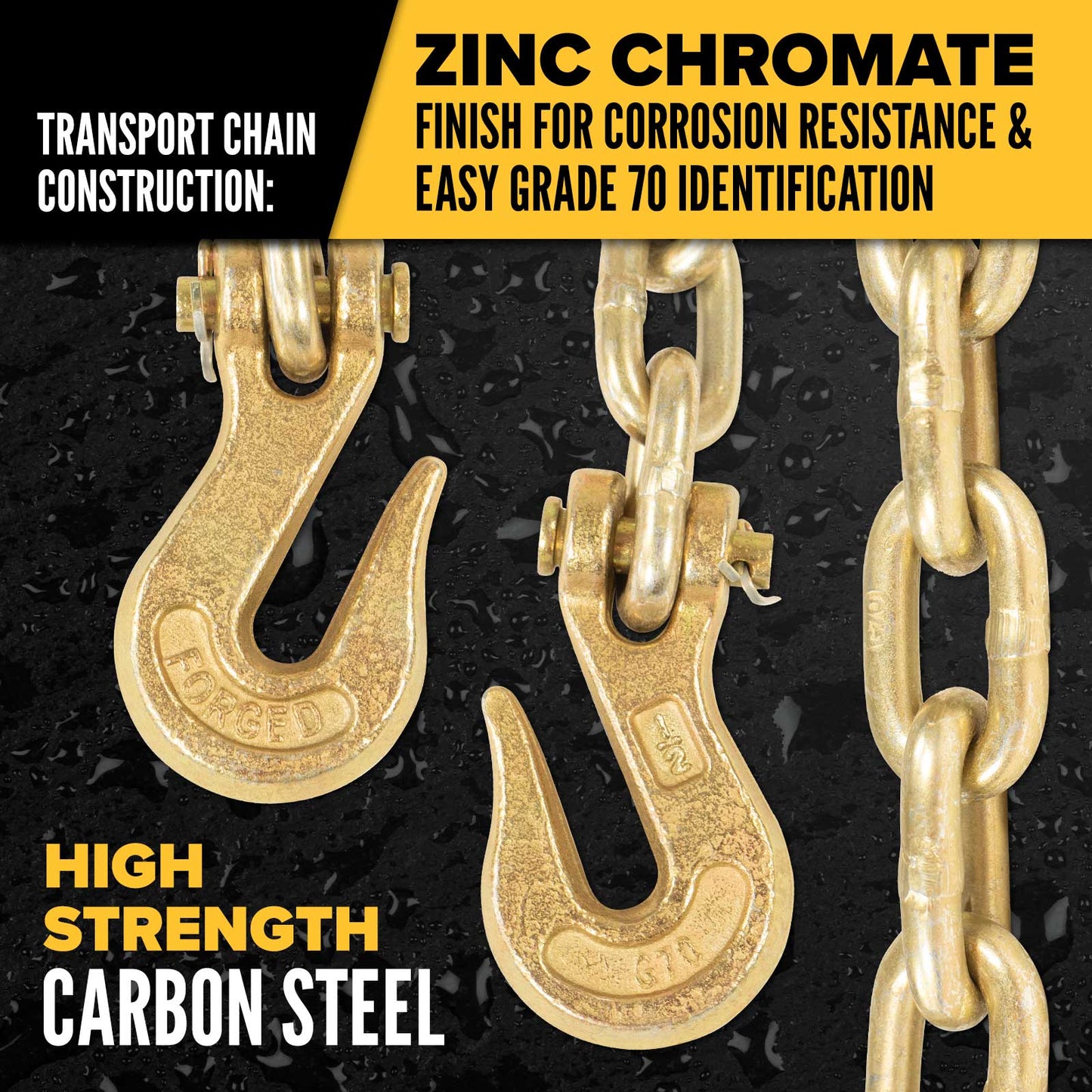 1/2" x 20' Grade 70 Transport Chain and Binder Kit