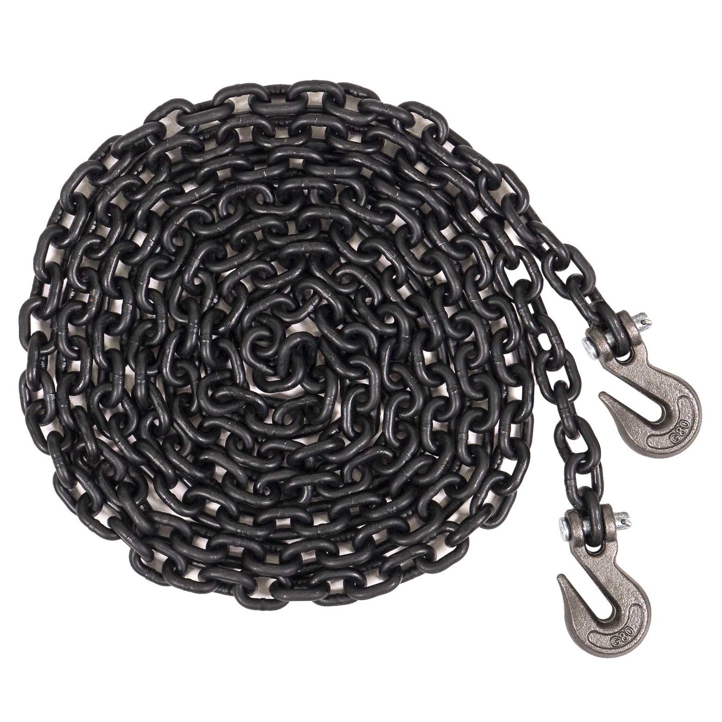 3/8" x 10' Tie Down Chain with Clevis Grab Hooks | Grade 80