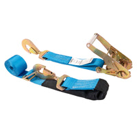 2" x  8' Blue Auto Tie Down Ratchet Strap 10,000 lbs w/ Axle Strap