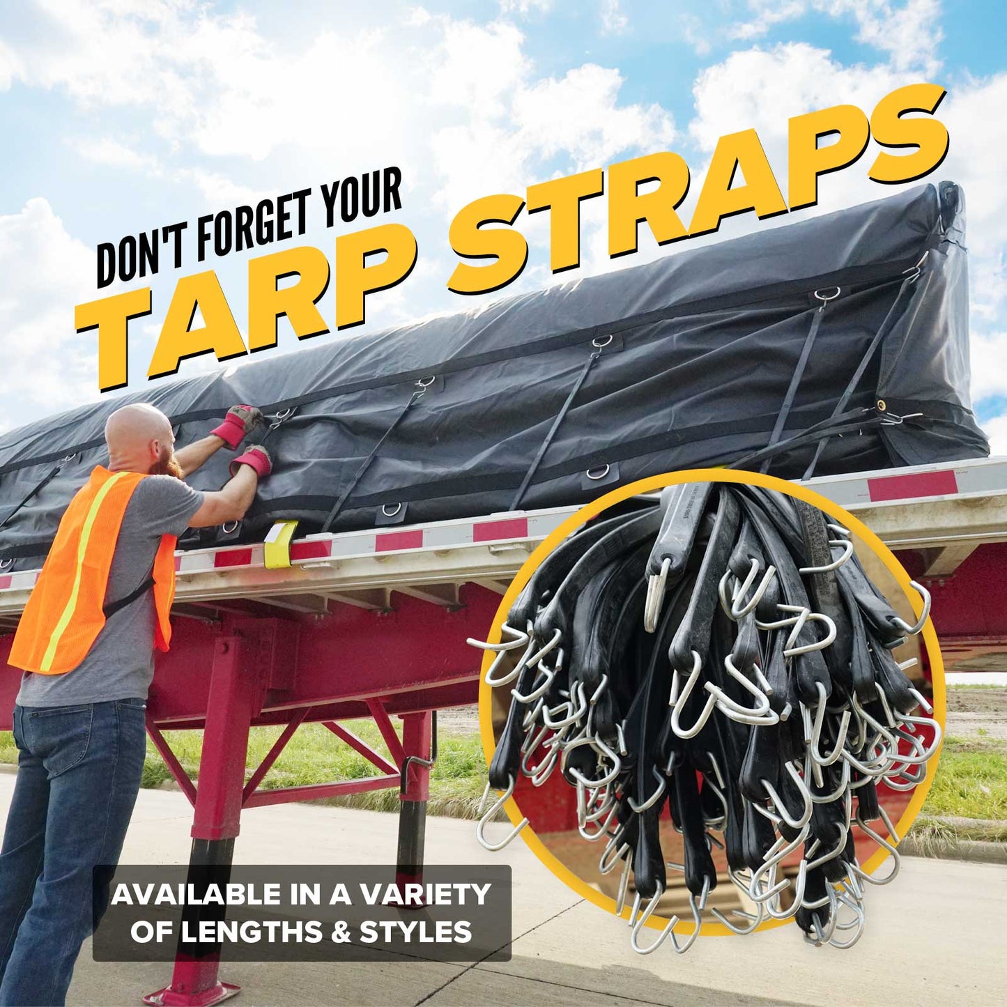 16' x 28' Heavy Duty Lumber Tarp | 4' Drop & Flap - 18 oz. Black Tarp