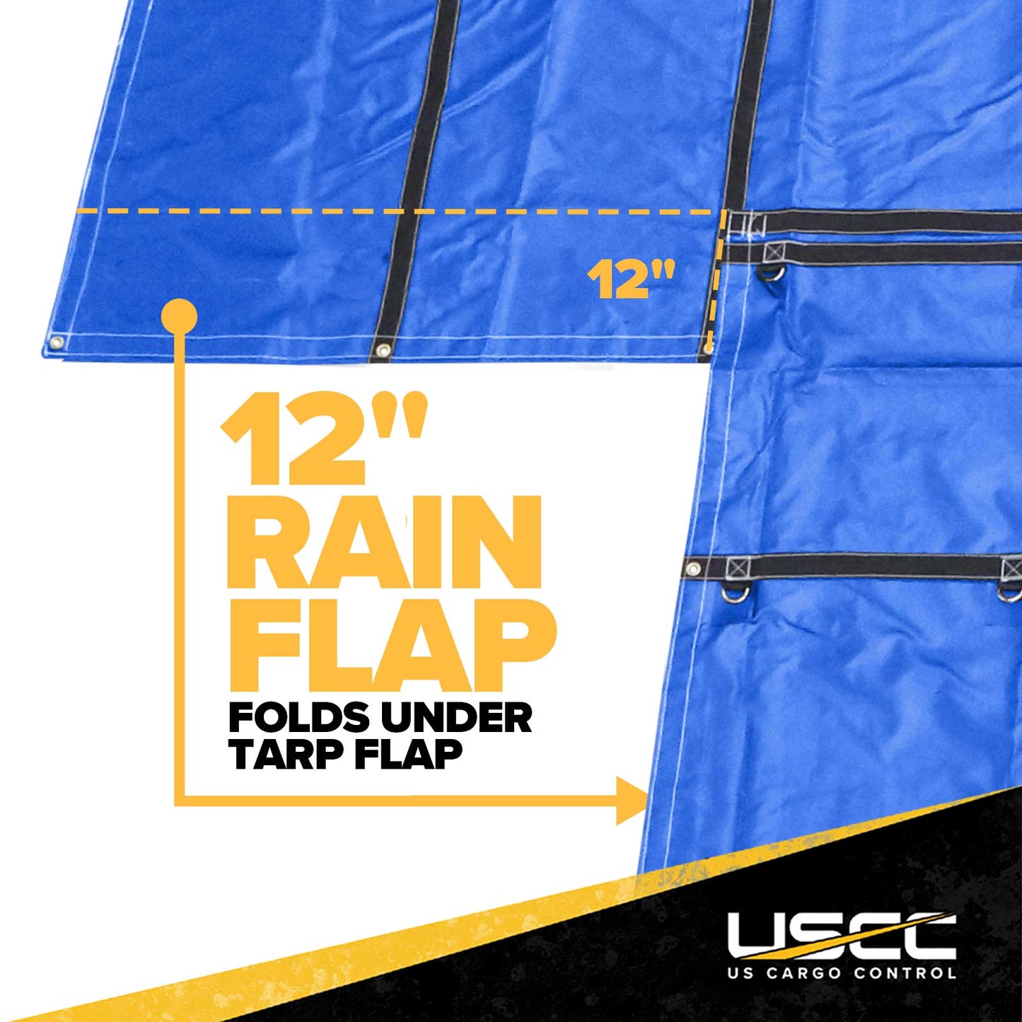 16' x 28' Heavy Duty Lumber Tarp | 4' Drop & Flap - 18 oz. Blue Tarp