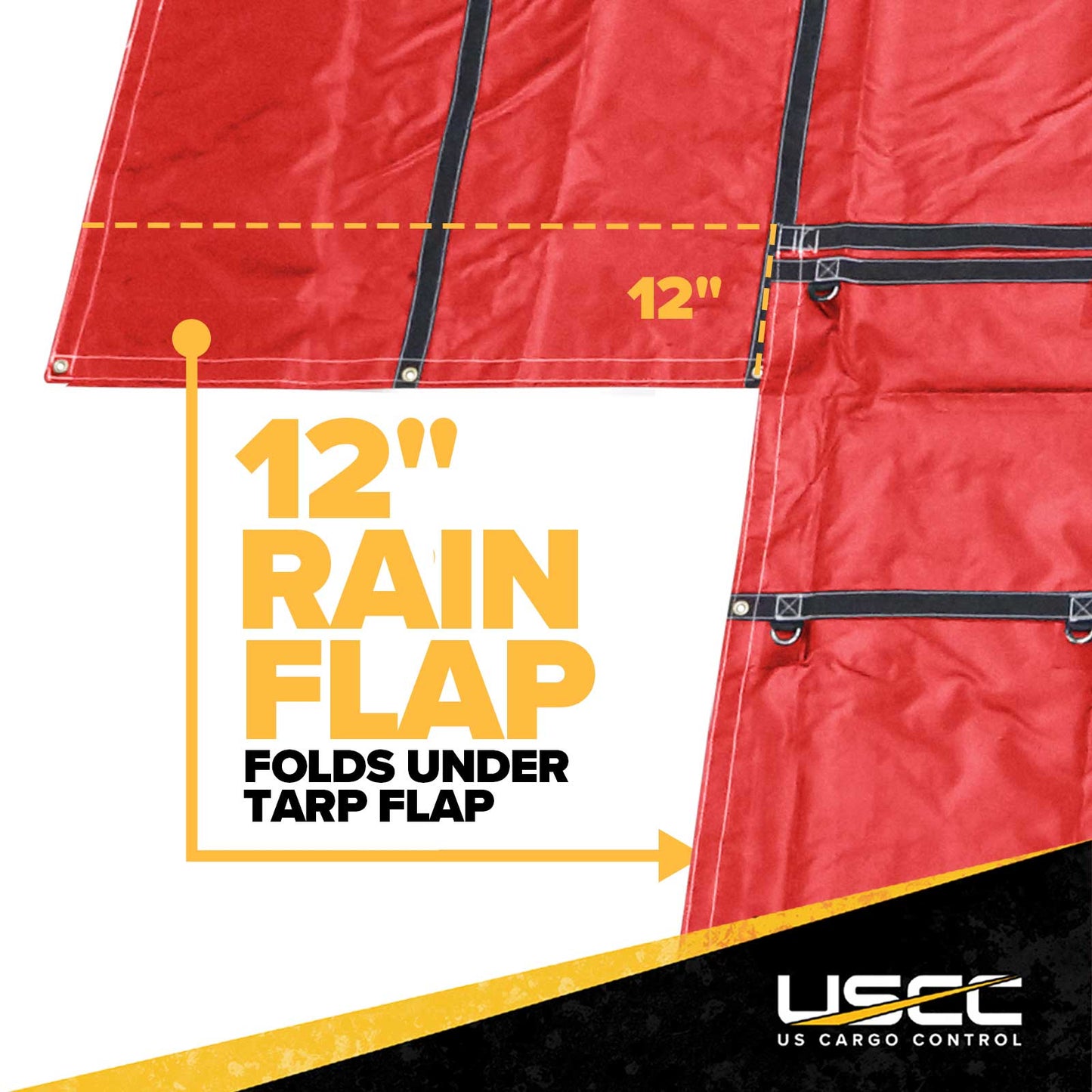 16' x 28' Heavy Duty Lumber Tarp | 4' Drop & Flap - 18 oz. Red Tarp