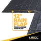 20' x 18' Heavy Duty Lumber Tarp | 6' Drop & Flap - 18 oz. Black Tarp