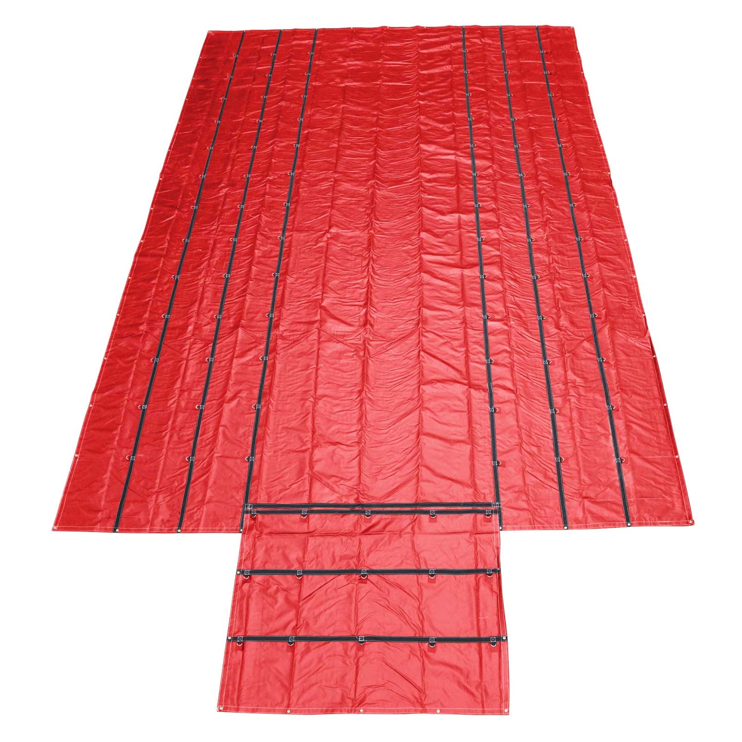 20' x 28' Heavy Duty Lumber Tarp | 6' Drop & Flap - 18 oz. Red Tarp