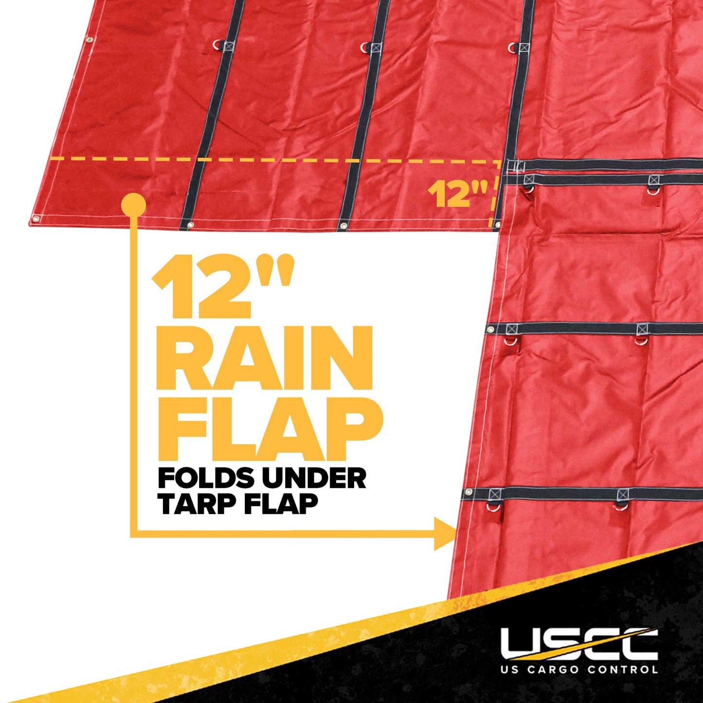 20' x 28' Heavy Duty Lumber Tarp | 6' Drop & Flap - 18 oz. Red Tarp