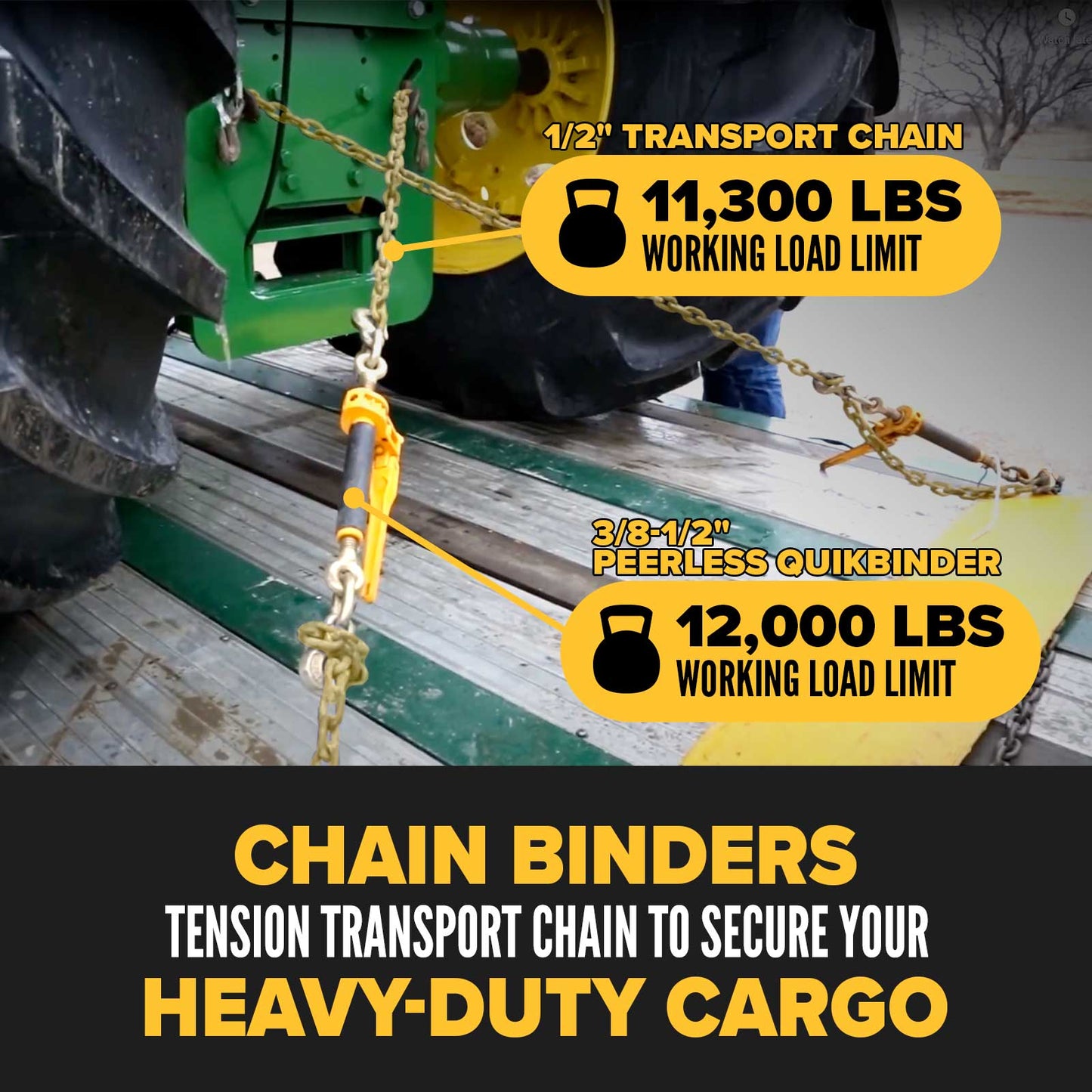 1/2" x 10' Grade 70 Transport Chain and Binder Kit | Peerless QuikBinder Plus