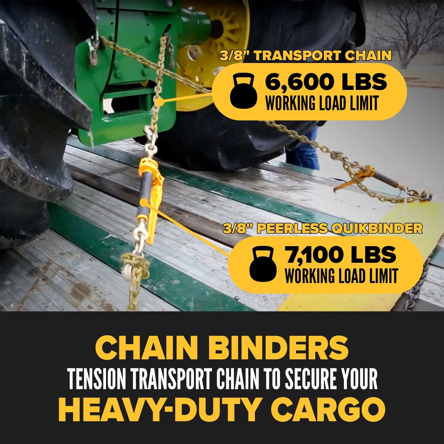 3/8" x 16' Grade 70 Transport Chain and Binder Kit | Peerless QuikBinder Plus