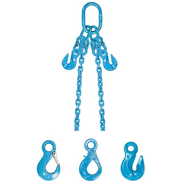 9/32" x 15' - Pewag  Adjustable 2 Leg Chain Sling w/ Sling Hooks - Grade 120