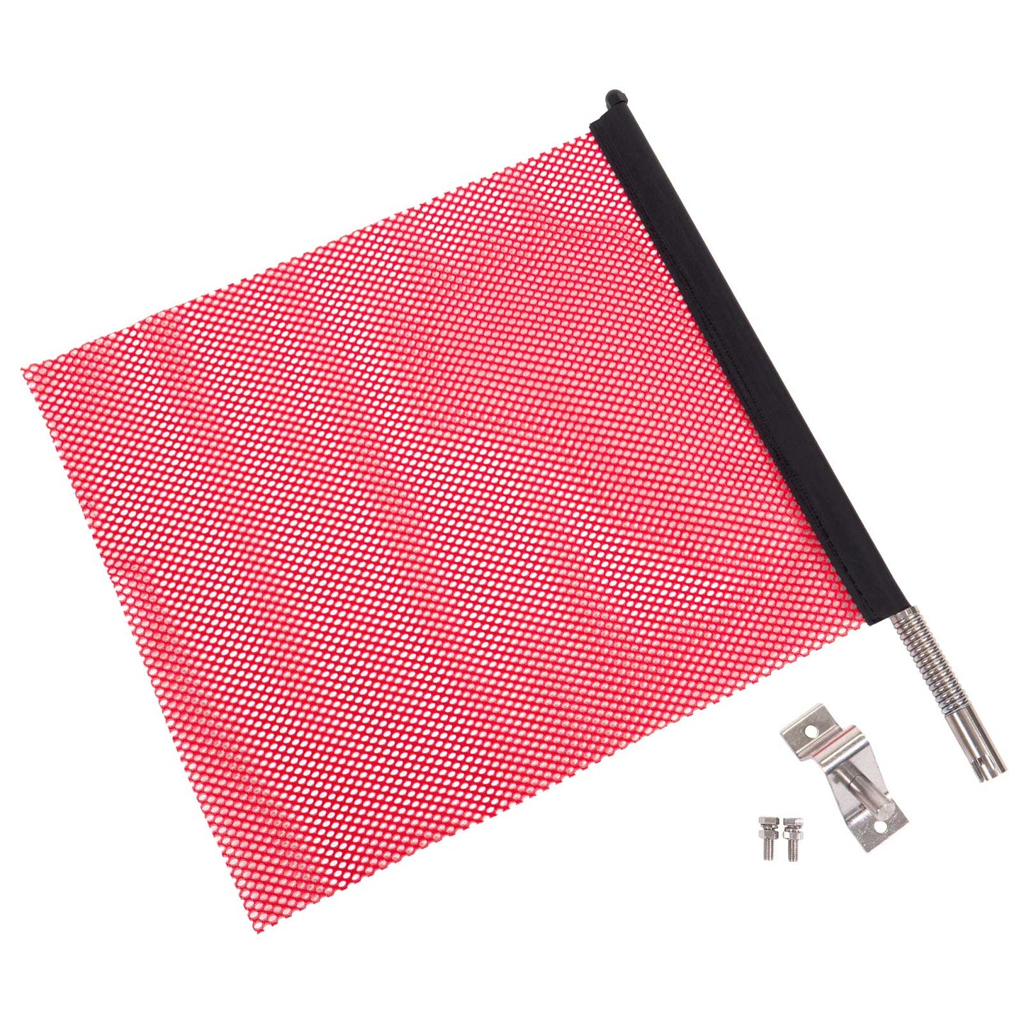 Red Jersey Safety Flag with Mounting Kit | 18" x 18" Flag - DOT-Compliant