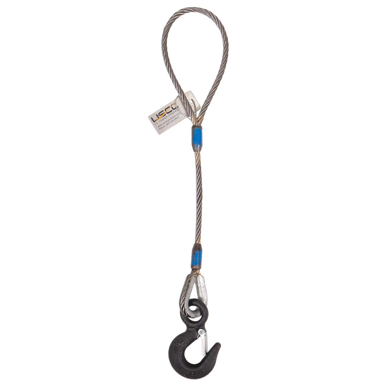 14' 1" standard eye wire rope sling with eye hook