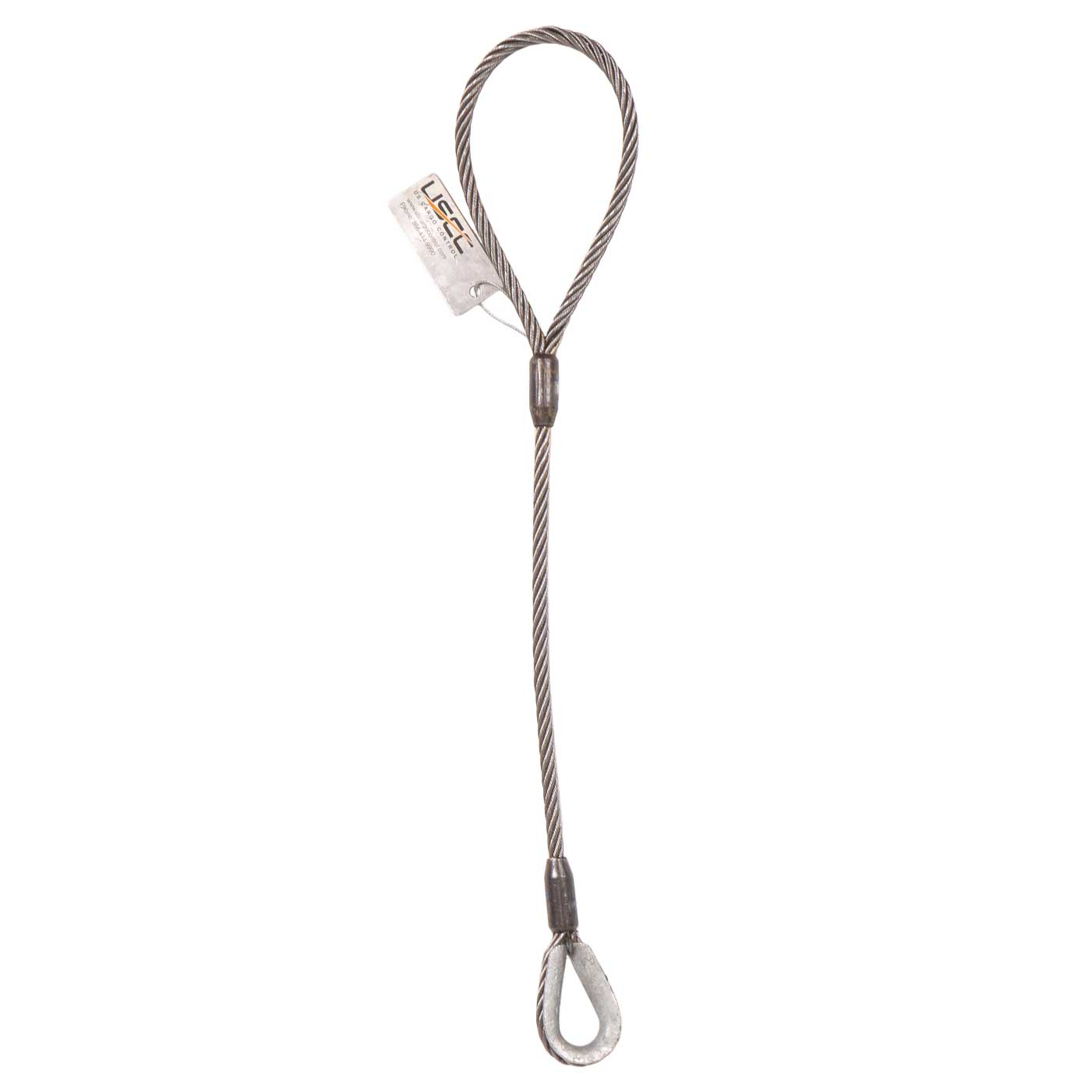 14' 3/4" standard eye and thimble single leg wire rope sling