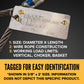 8' 3/8" wire rope sling tagged for easy identification