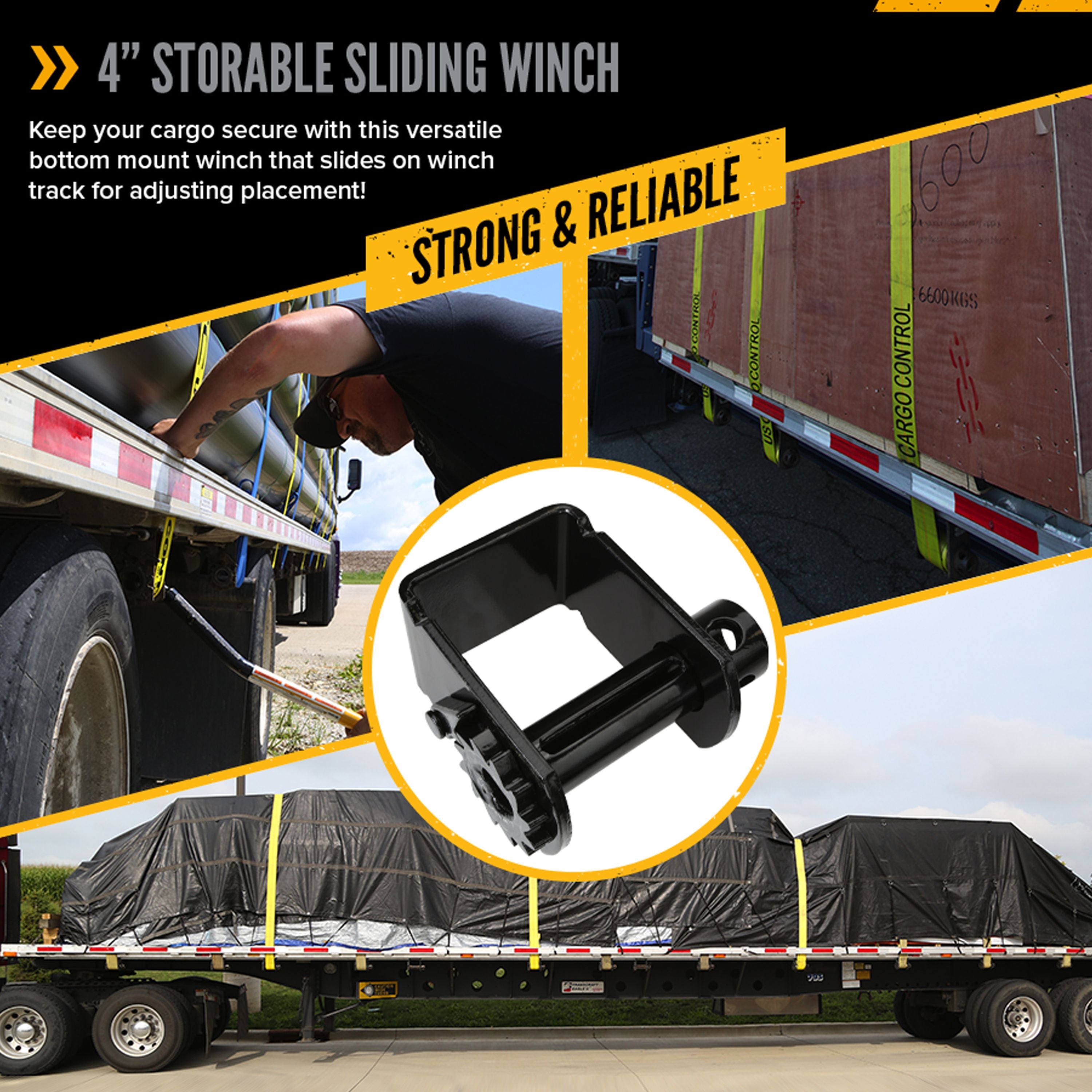 Storable Sliding Truck Tie Down Winch [TW420] | US Cargo Control