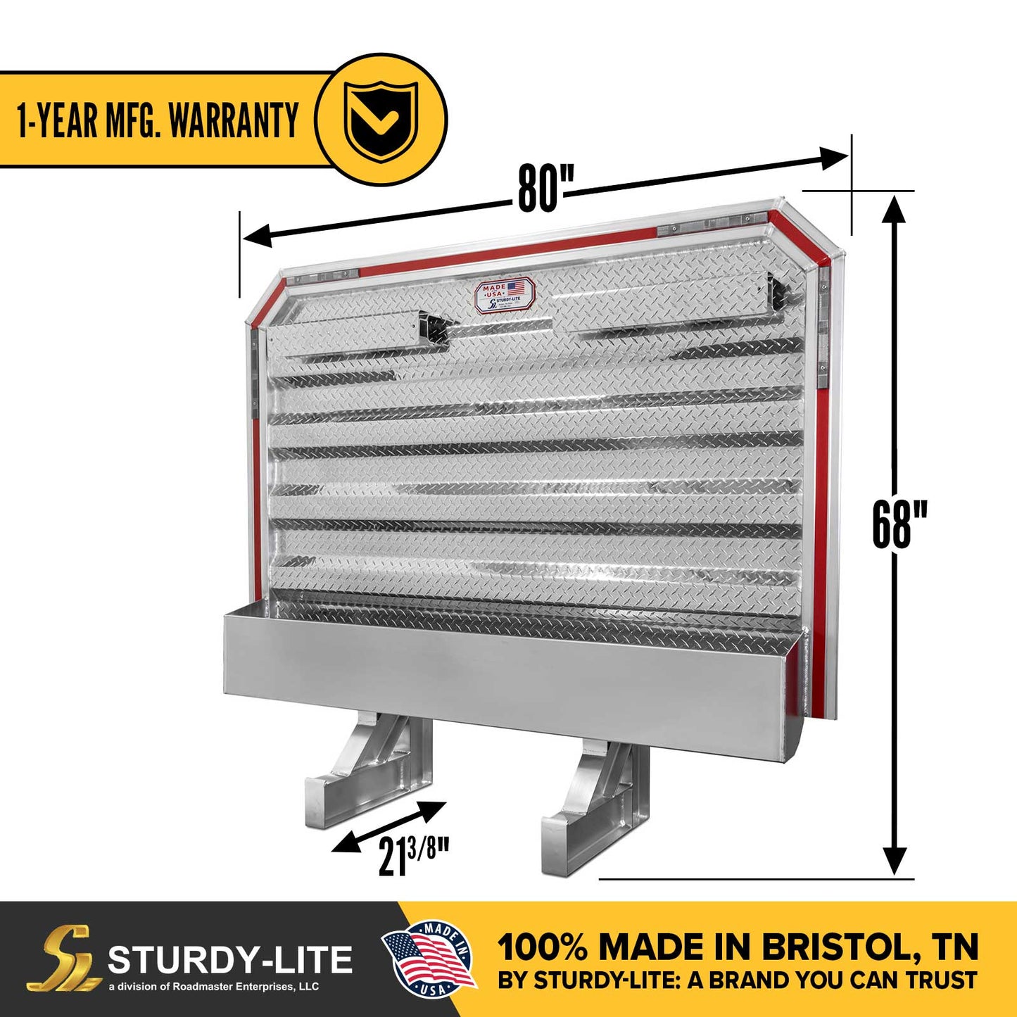 68" x 80" Semi Headache Rack | Full Tray & 2 Chain Hangers | U-Bolt Mounting Kit