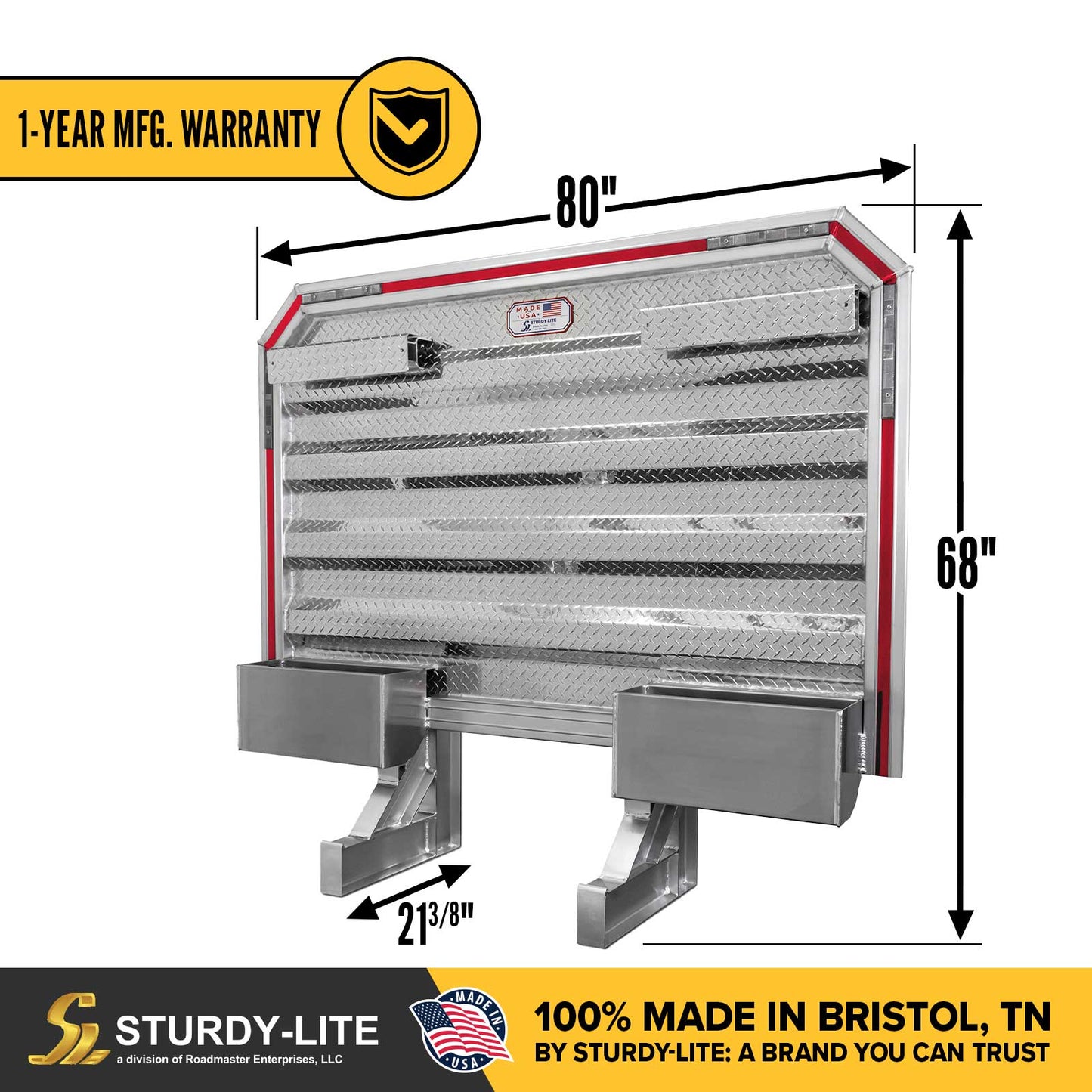 68" x 80" Semi Headache Rack | 2 Half-Trays & 2 Chain Hangers | U-Bolt Mounting Kit