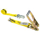 15' tow truck strap -  tow strap with RTJ cluster hook and e fitting