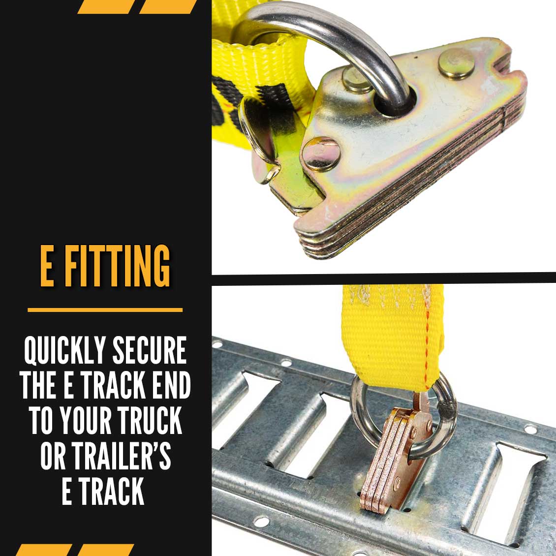 12' tow truck strap -  E track straps connect to e track