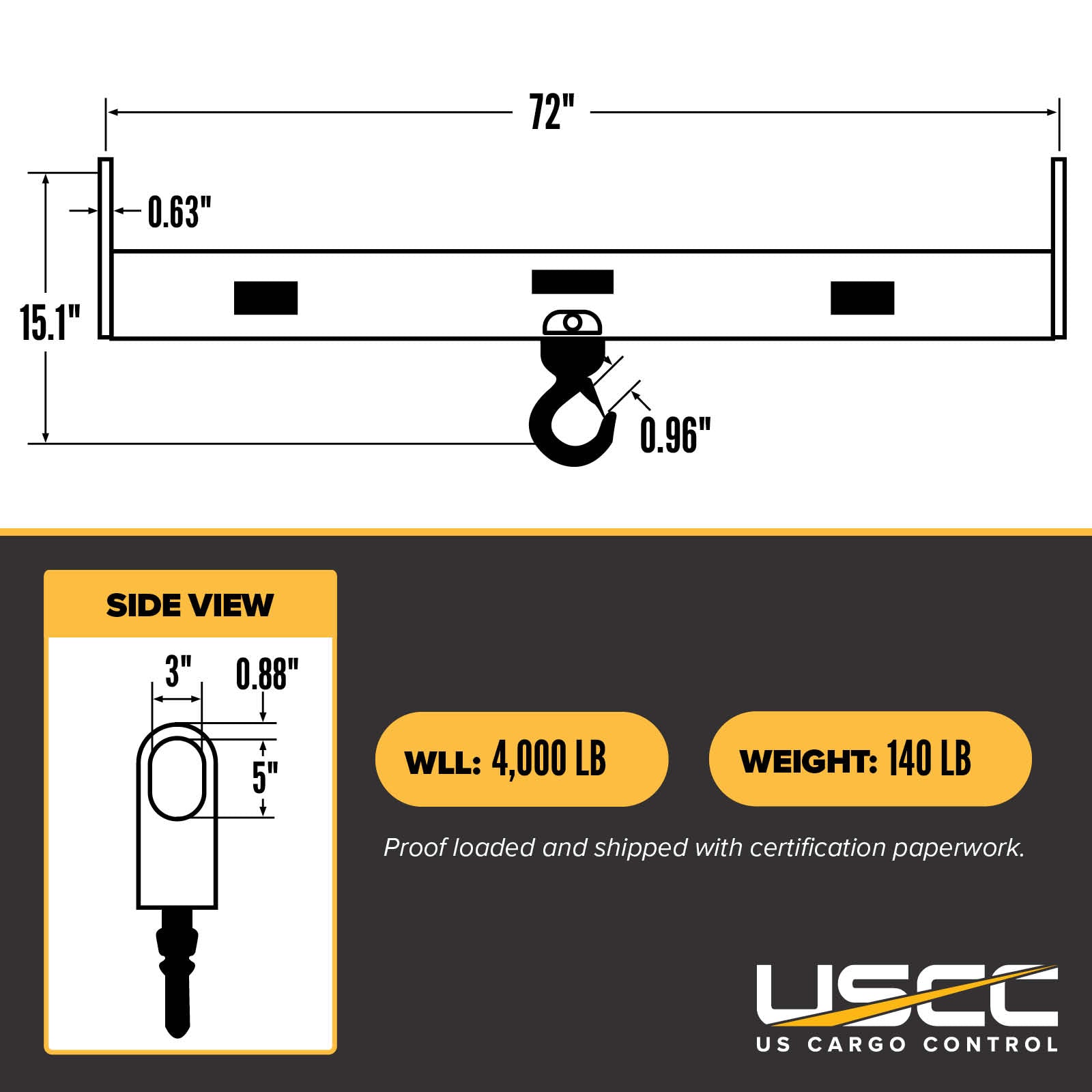 M&W 16427 twin hoist lifting beam specs