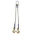 Wire Rope Sling - 2 Leg Bridle w/ Eye Hooks - 1/2