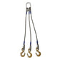 Wire Rope Sling - 3 Leg Bridle w/ Eye Hooks - 3/8" x 12' - Domestic