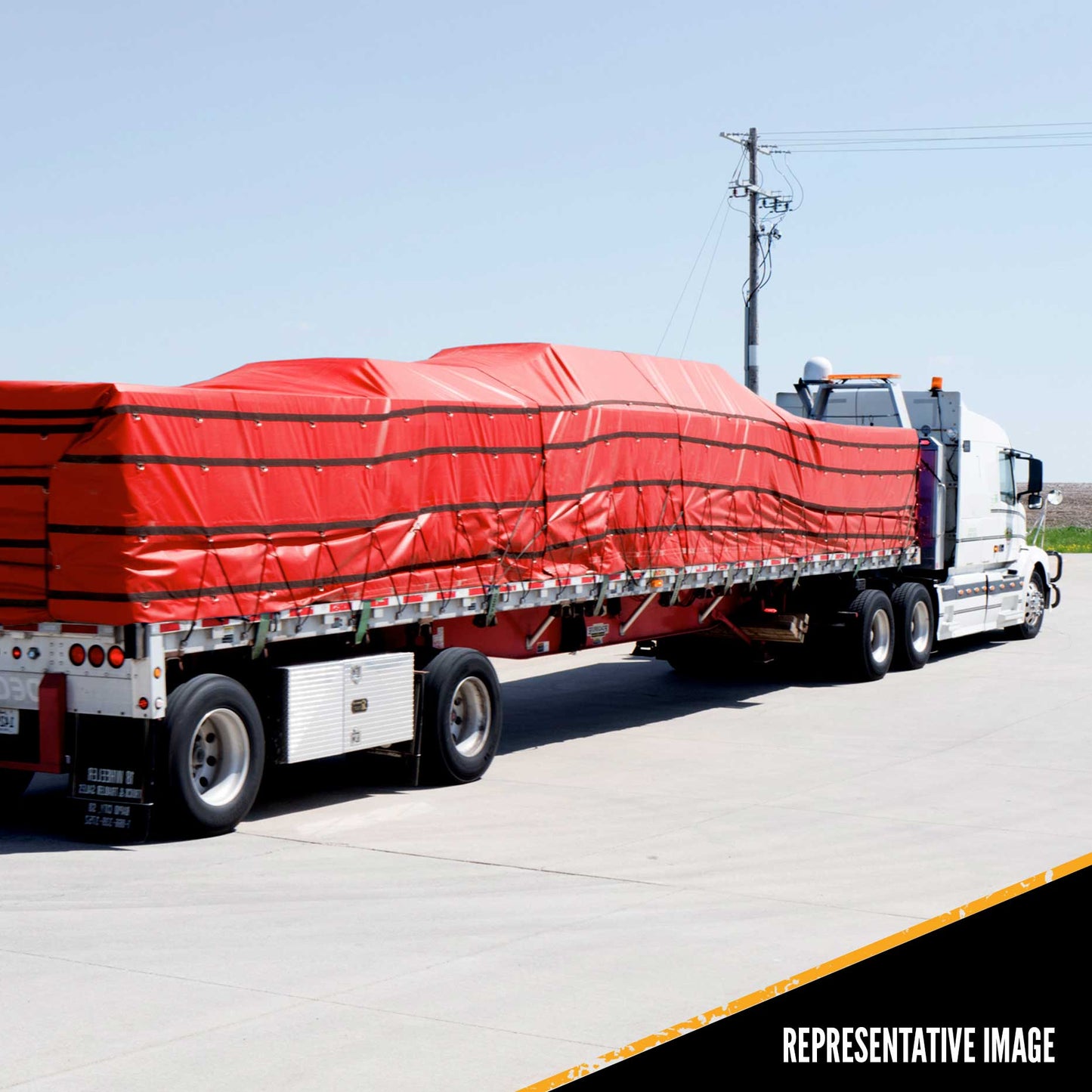 Heavy Duty Lumber Tarp 16 foot x 28 foot (4 foot Drop & Flap) 18 oz Red Tarp image 9 of 9