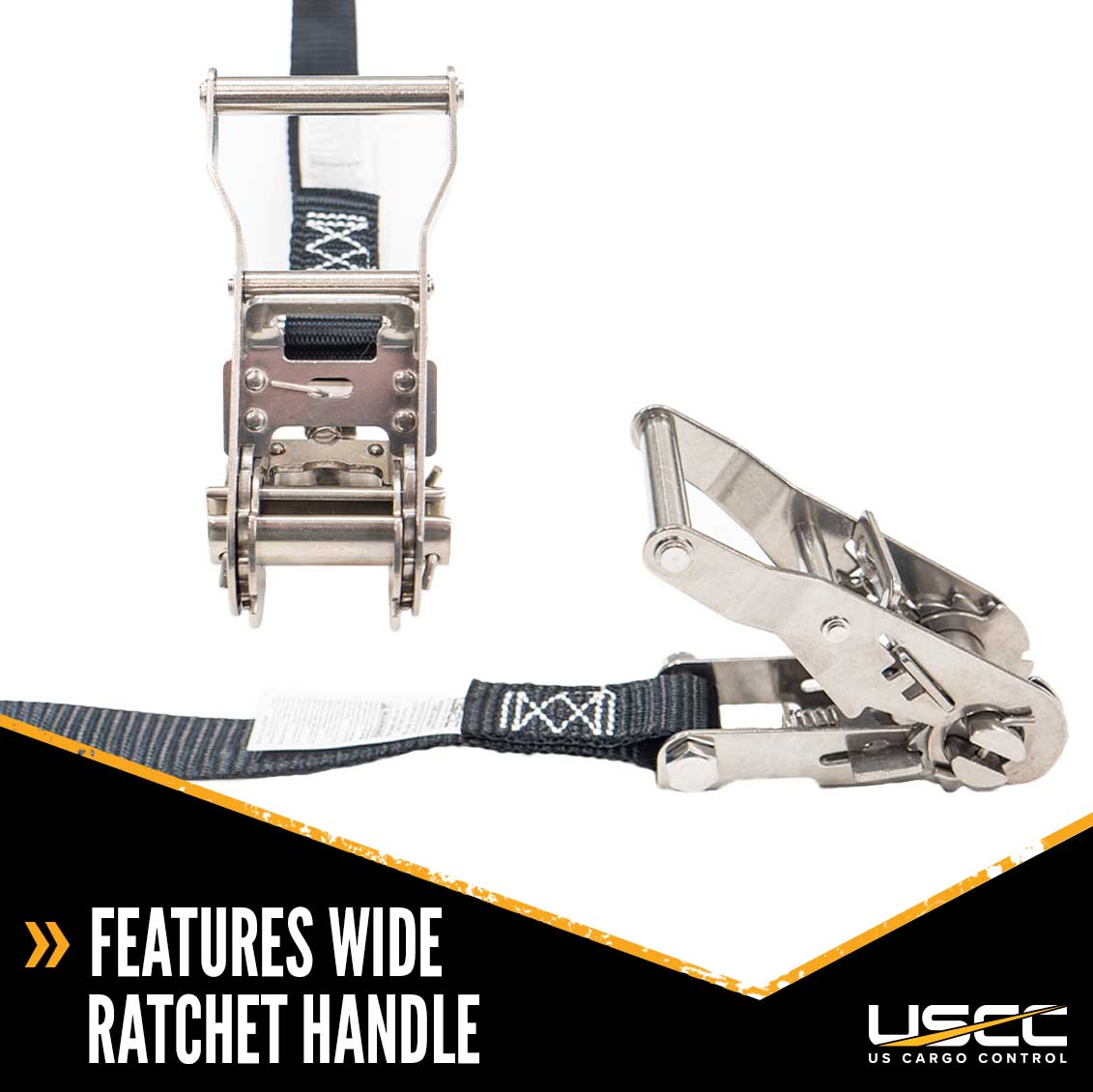 1 x 10' BLACK Ratchet Strap w/ Stainless Steel Ratchet & S-Hooks