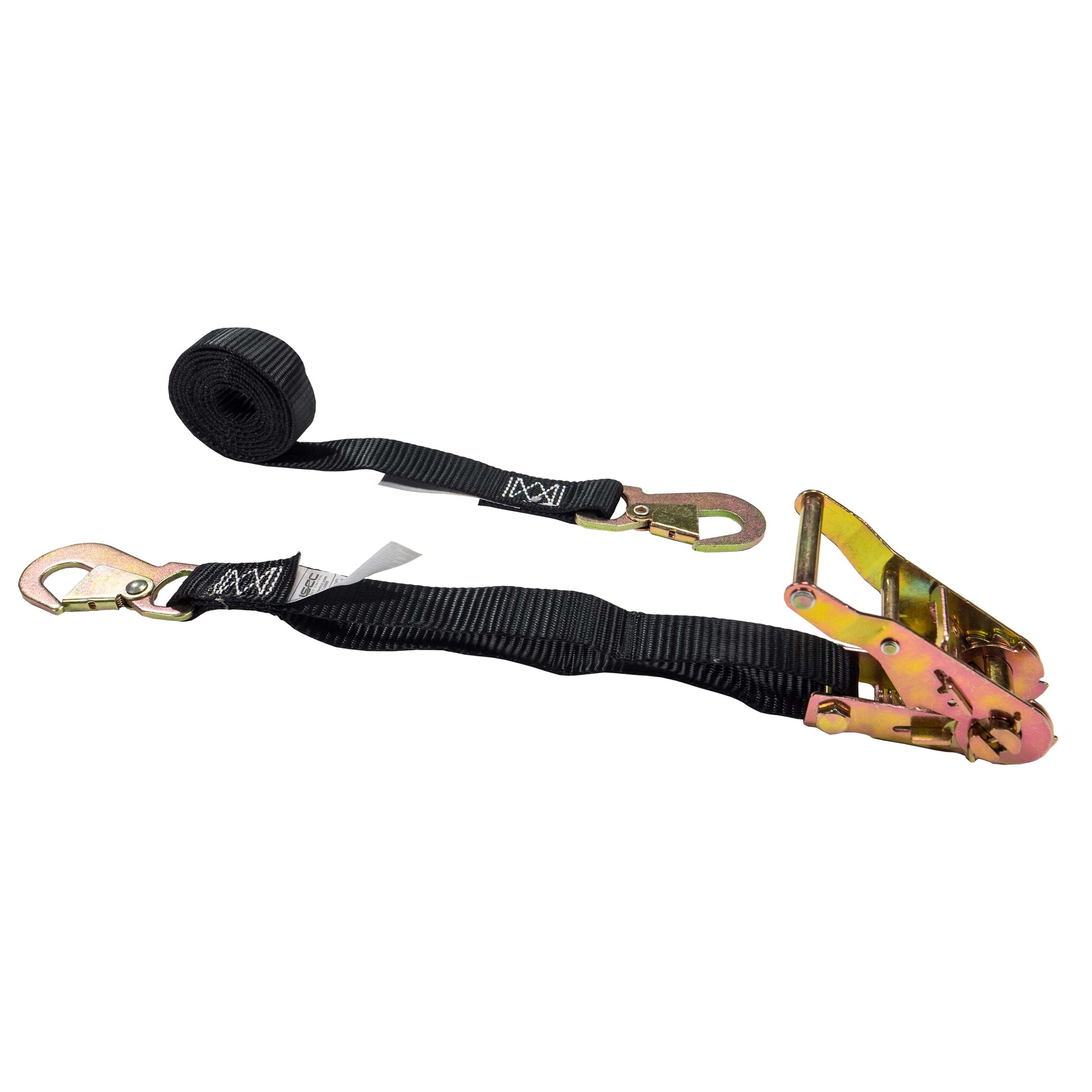 1 x 10' Retractable Ratchet Straps w/ Soft Loops 2 Pack