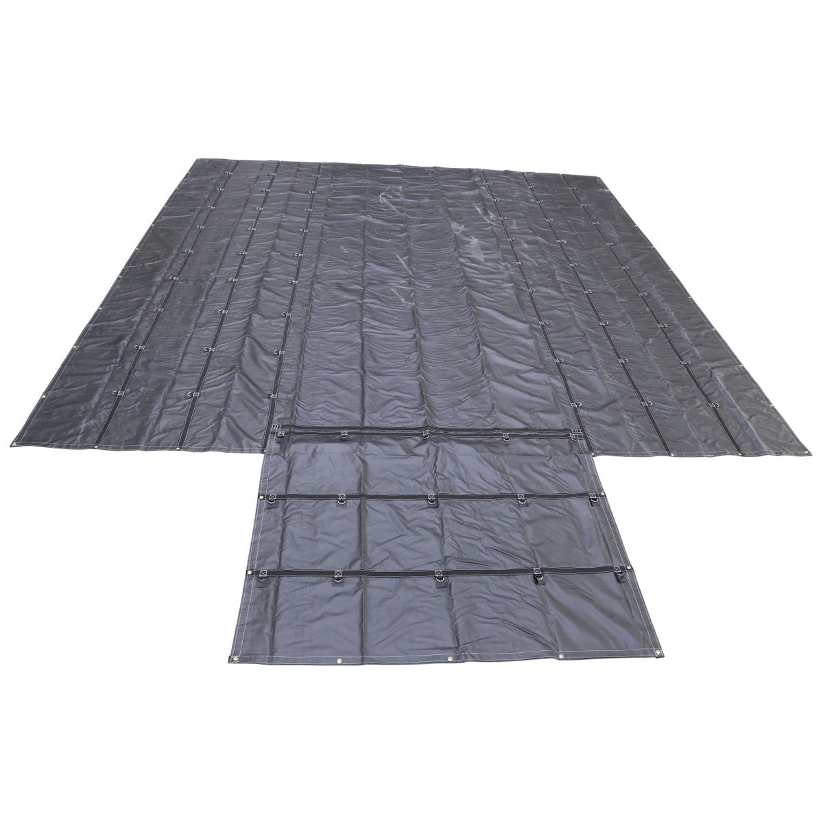 Lightweight Lumber Tarp - 20' x 20' (6' Drop & Flap) - 14 oz. Black Tarp