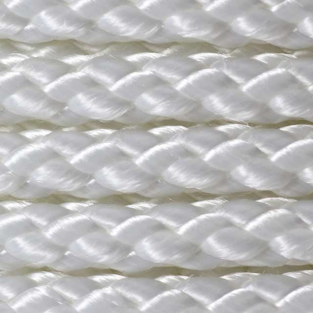White #4 1/8 Nylon Diamond Braid Cord - JT'S Fabrics Canada