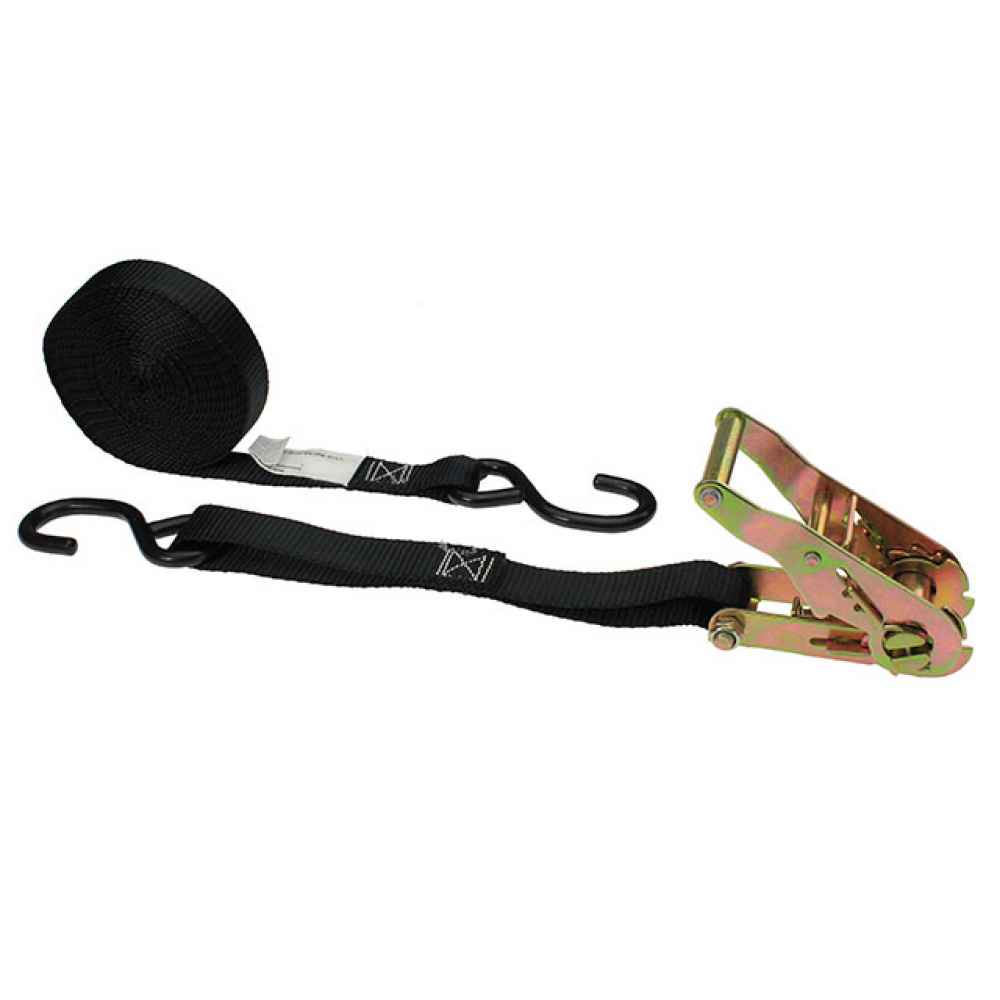 US Cargo Control 2606SH254 1 x 6' Ratchet Strap with S-Hooks - Motorc