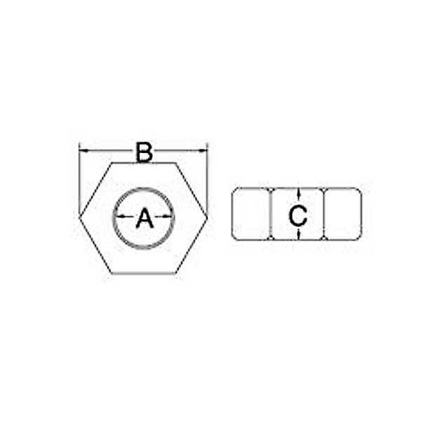 Stainless Steel Hex Nut RH 1 inch image 2 of 2