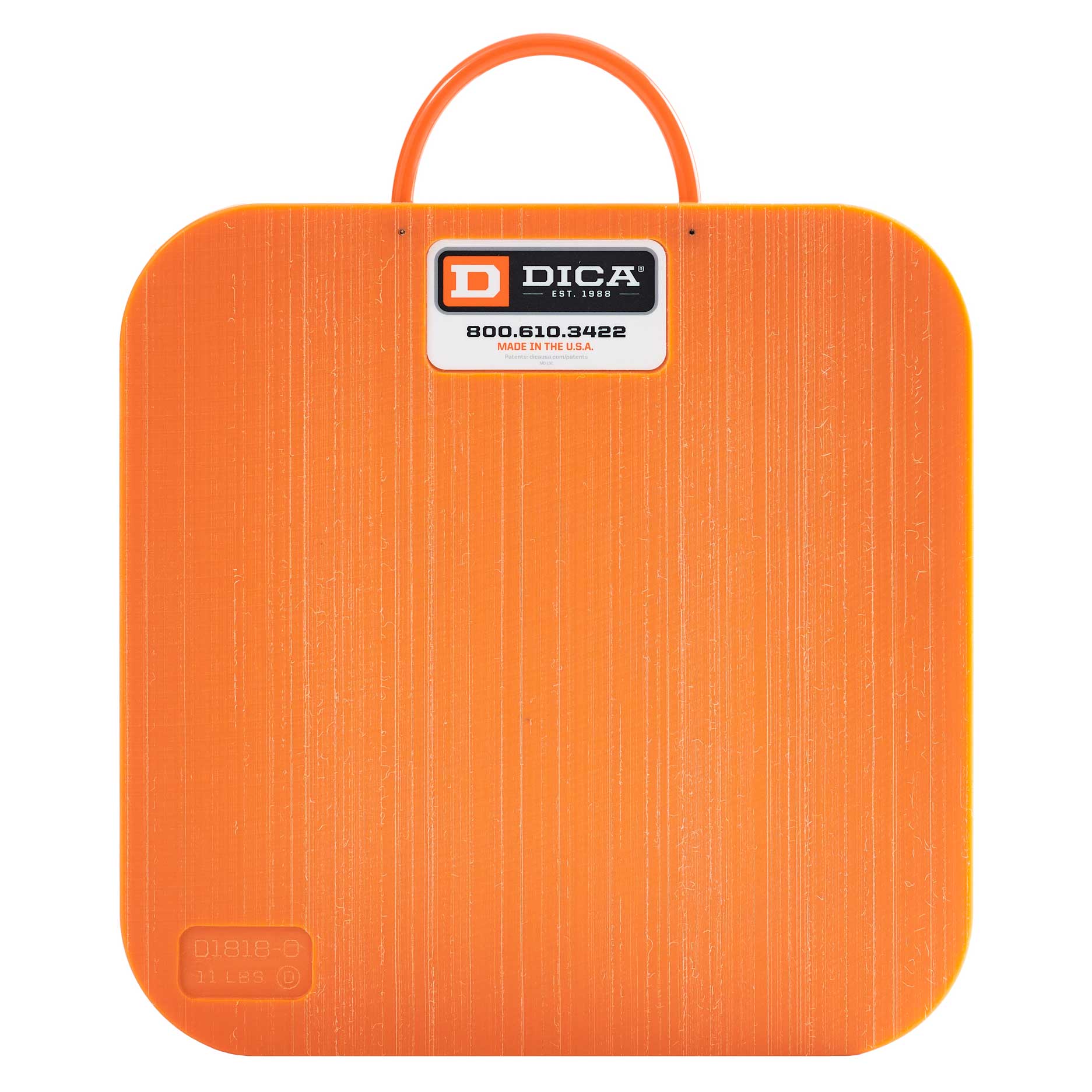 SafetyTech® 18" x 18" Outrigger Pad | Medium Duty | 1" Thick | Orange Image 1 of 3