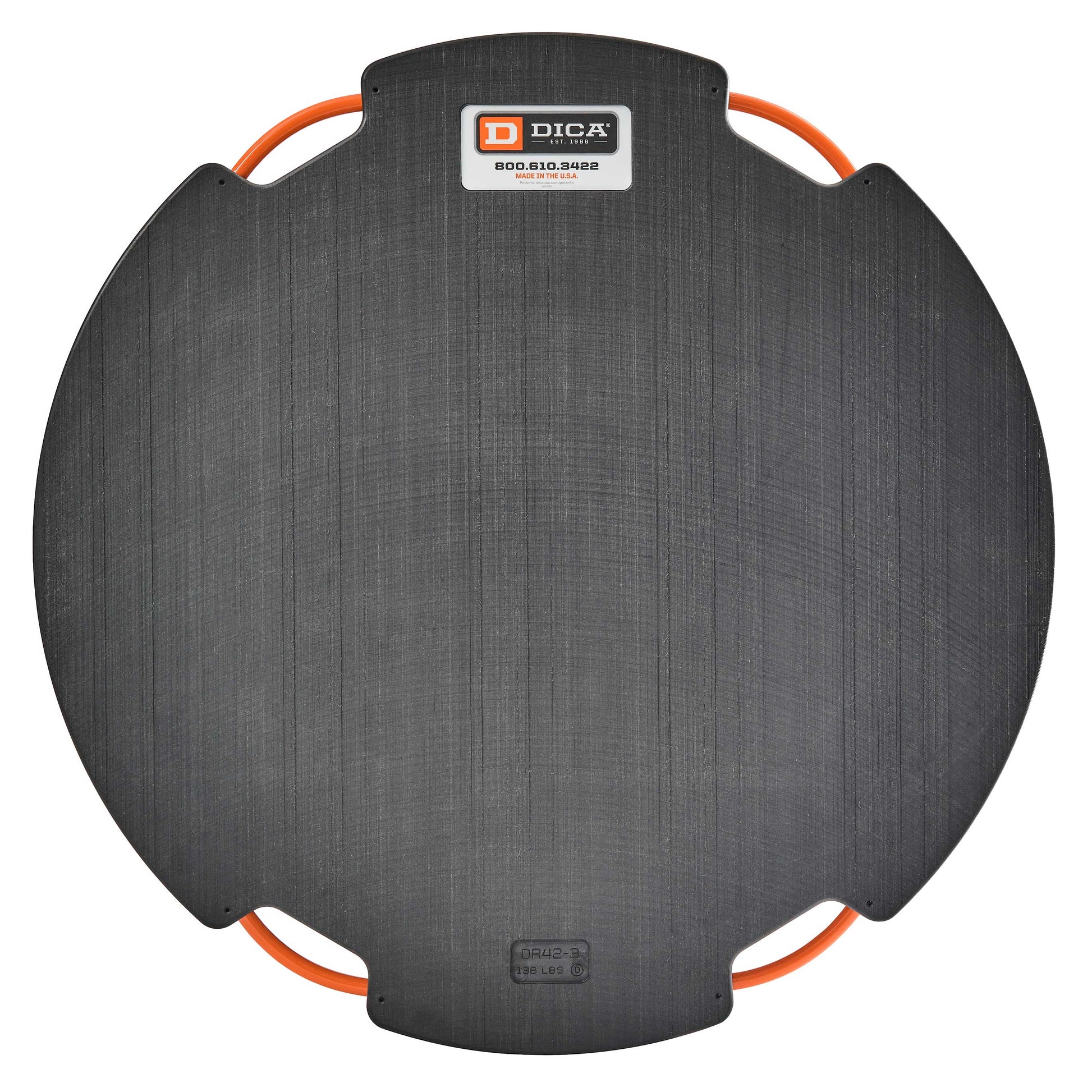 SafetyTech® 42" Round Outrigger Pad | Super Duty | 3" Thick | Black Image 1 of 3