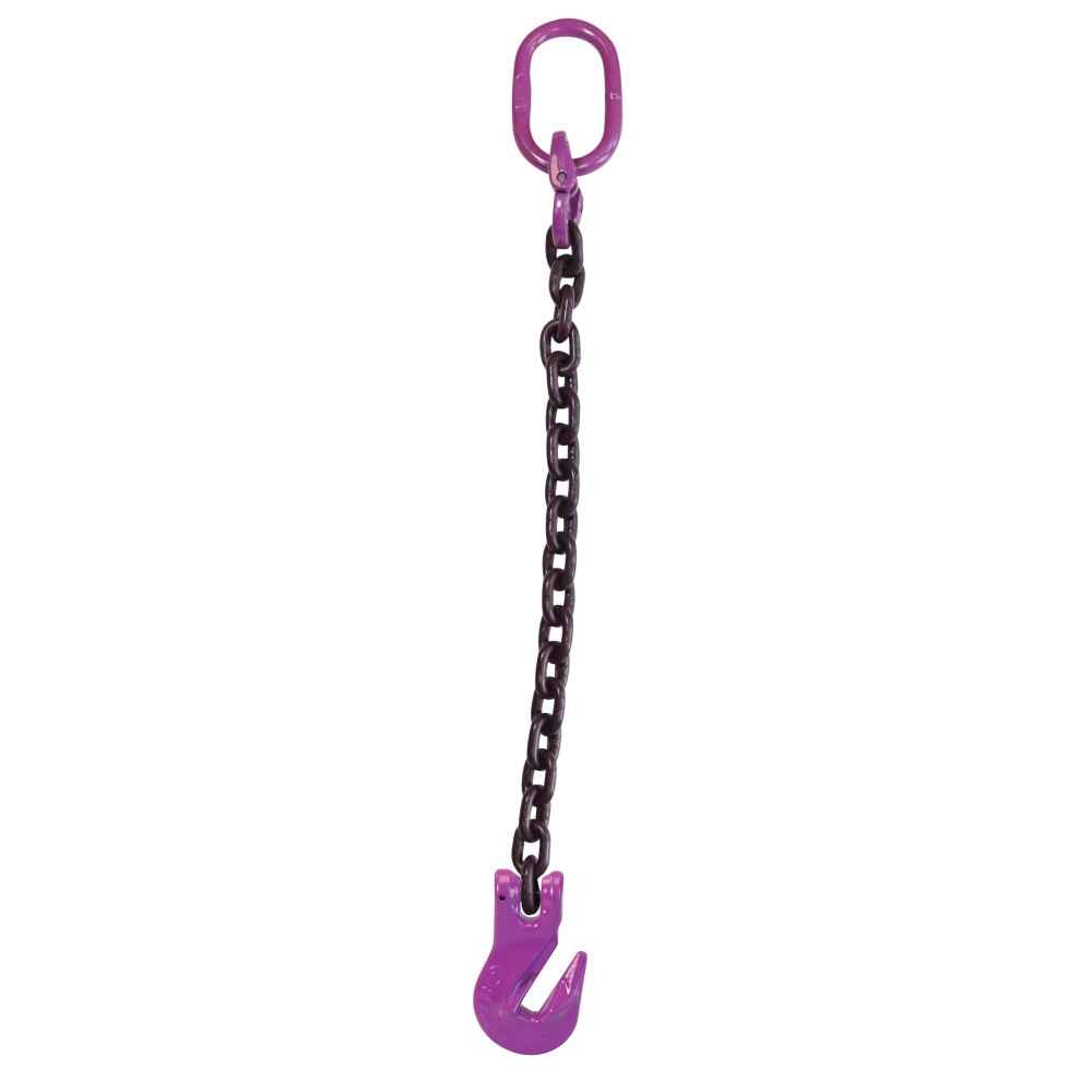 58 inch x 10 foot Single Leg Chain Sling w Grab Hook Grade 100 image 1 of 3