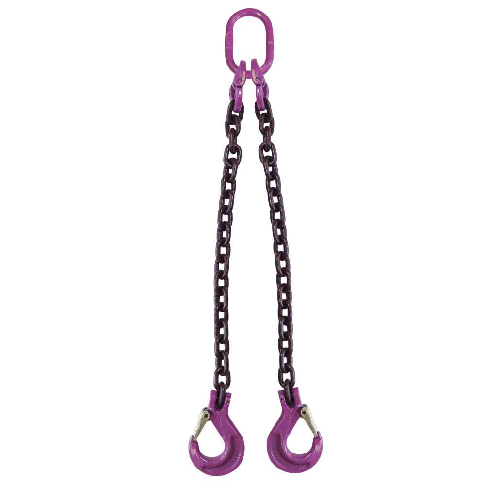 932 inch x 3 foot 2 Leg Chain Sling w Sling Hooks Grade 100 image 1 of 3