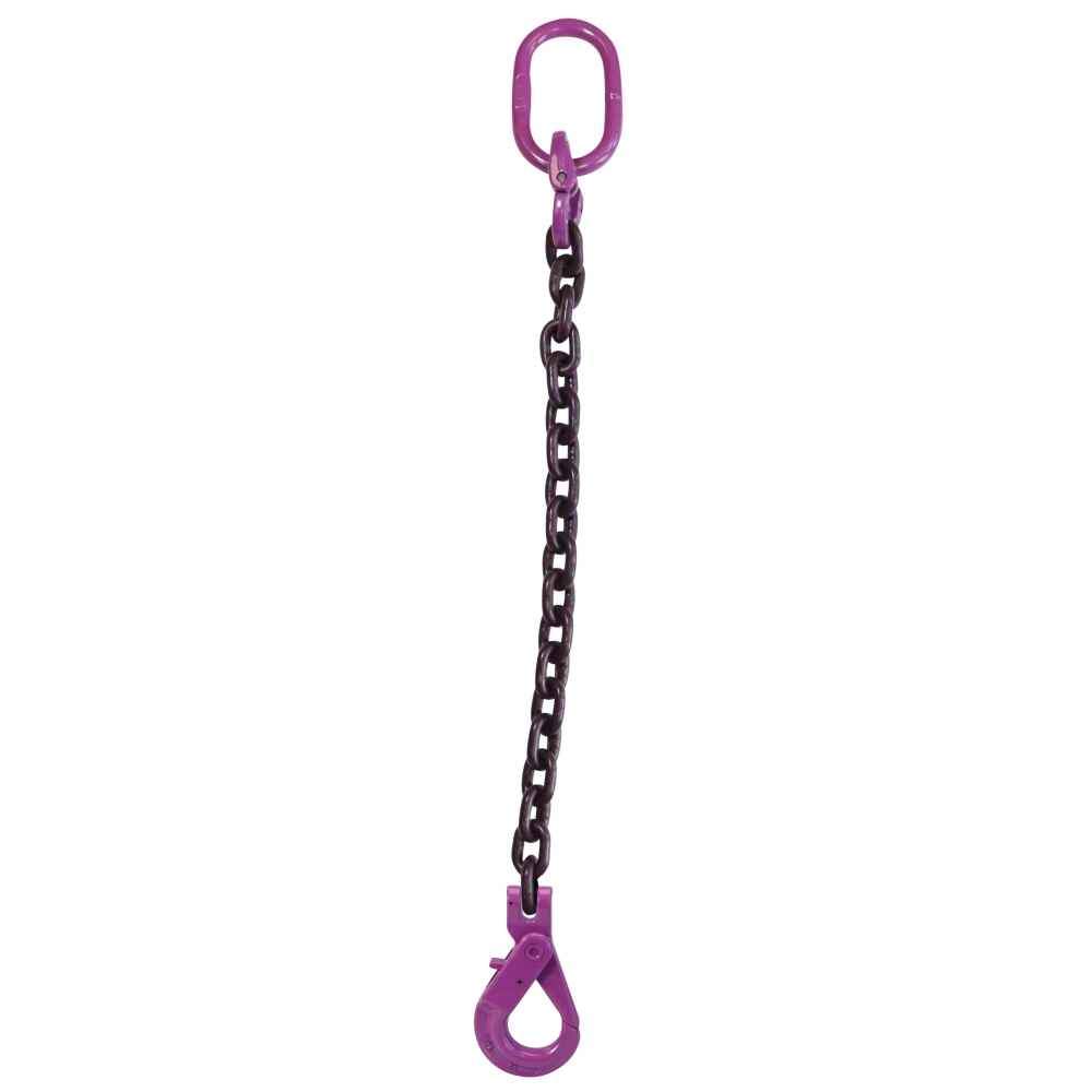 9/32" x 10' - Single Leg Chain Sling w/ Self-Locking Hook - Grade 100