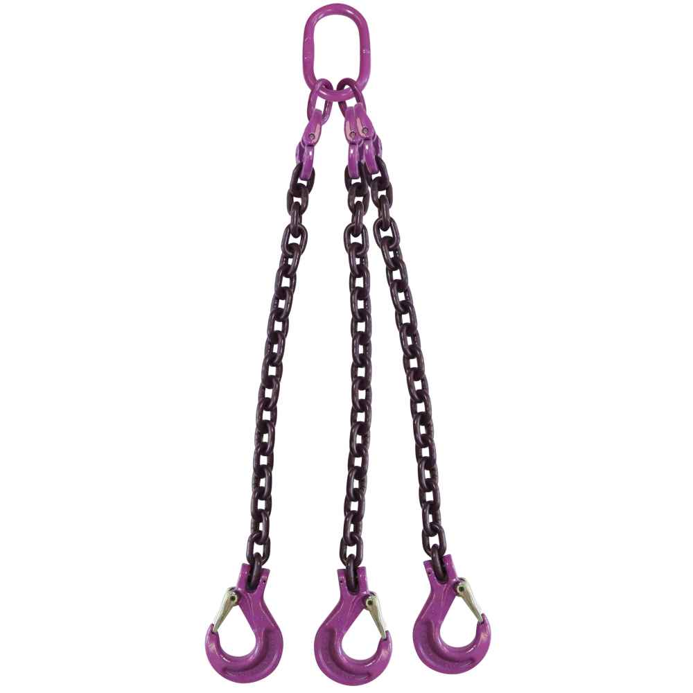 932 inch x 20 foot 3 Leg Chain Sling w Sling Hooks Grade 100 image 1 of 3