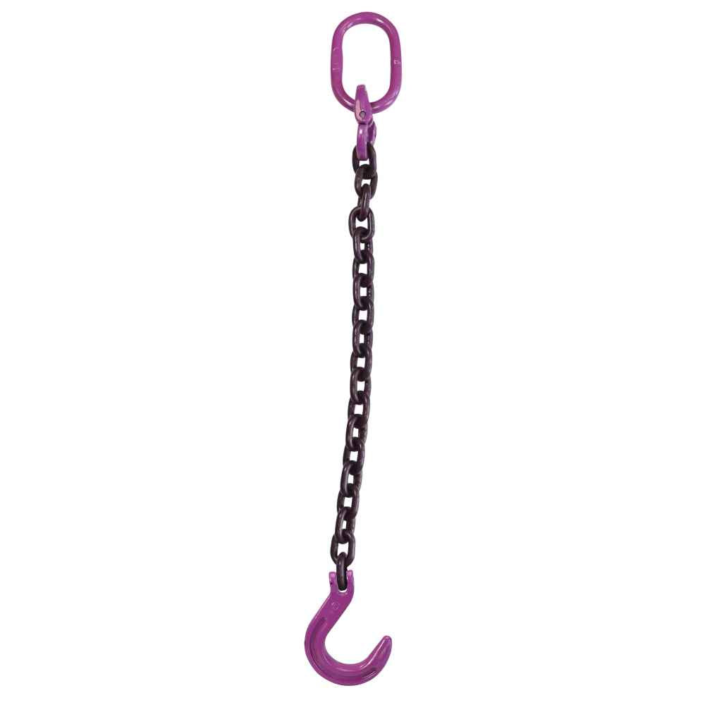 38 inch x 12 foot Single Leg Chain Sling w Foundry Hook Grade 100 image 1 of 3