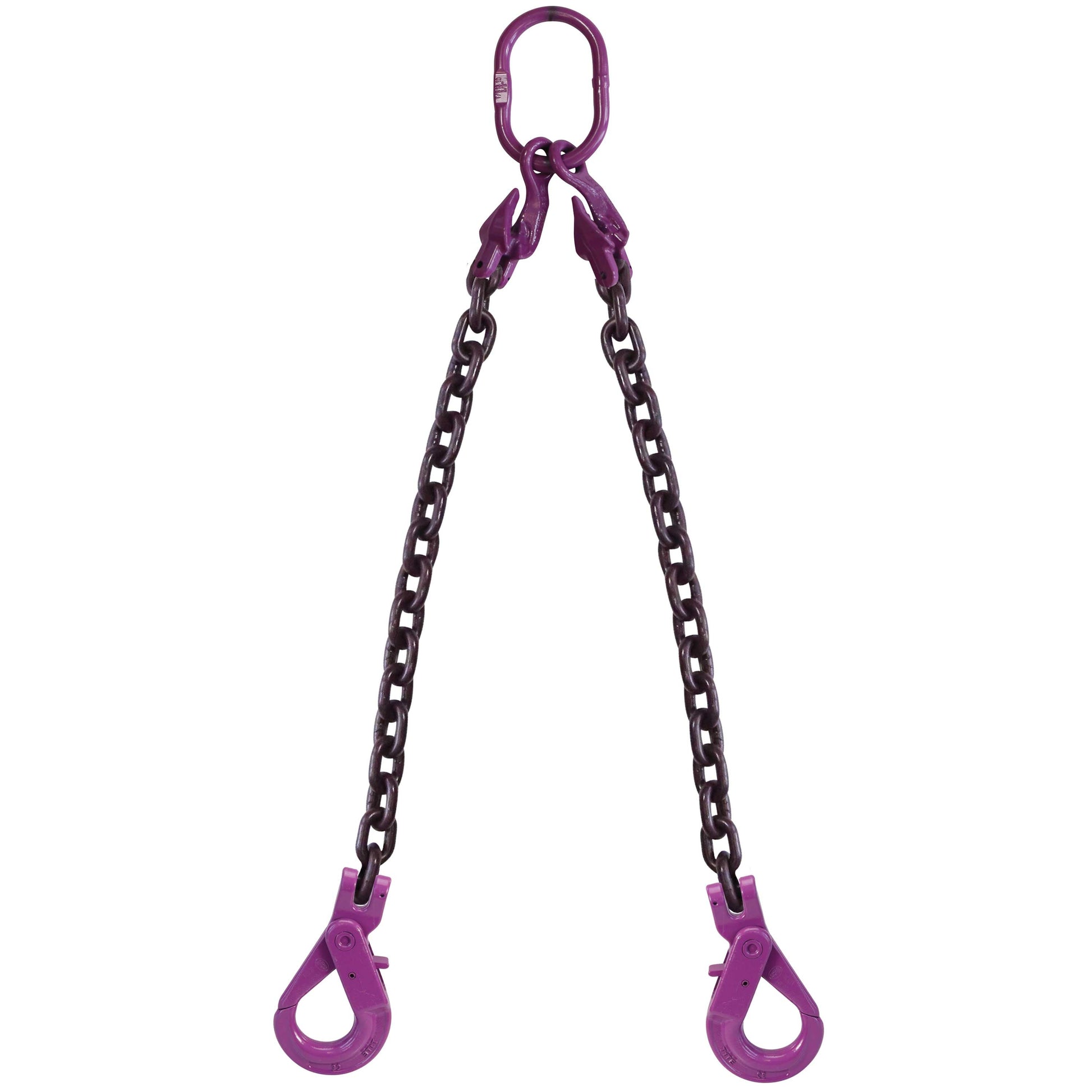 1/2" x 5' - Adjustable 2 Leg Chain Sling w/ Self-Locking Hooks - Grade 100 image 1 of 8