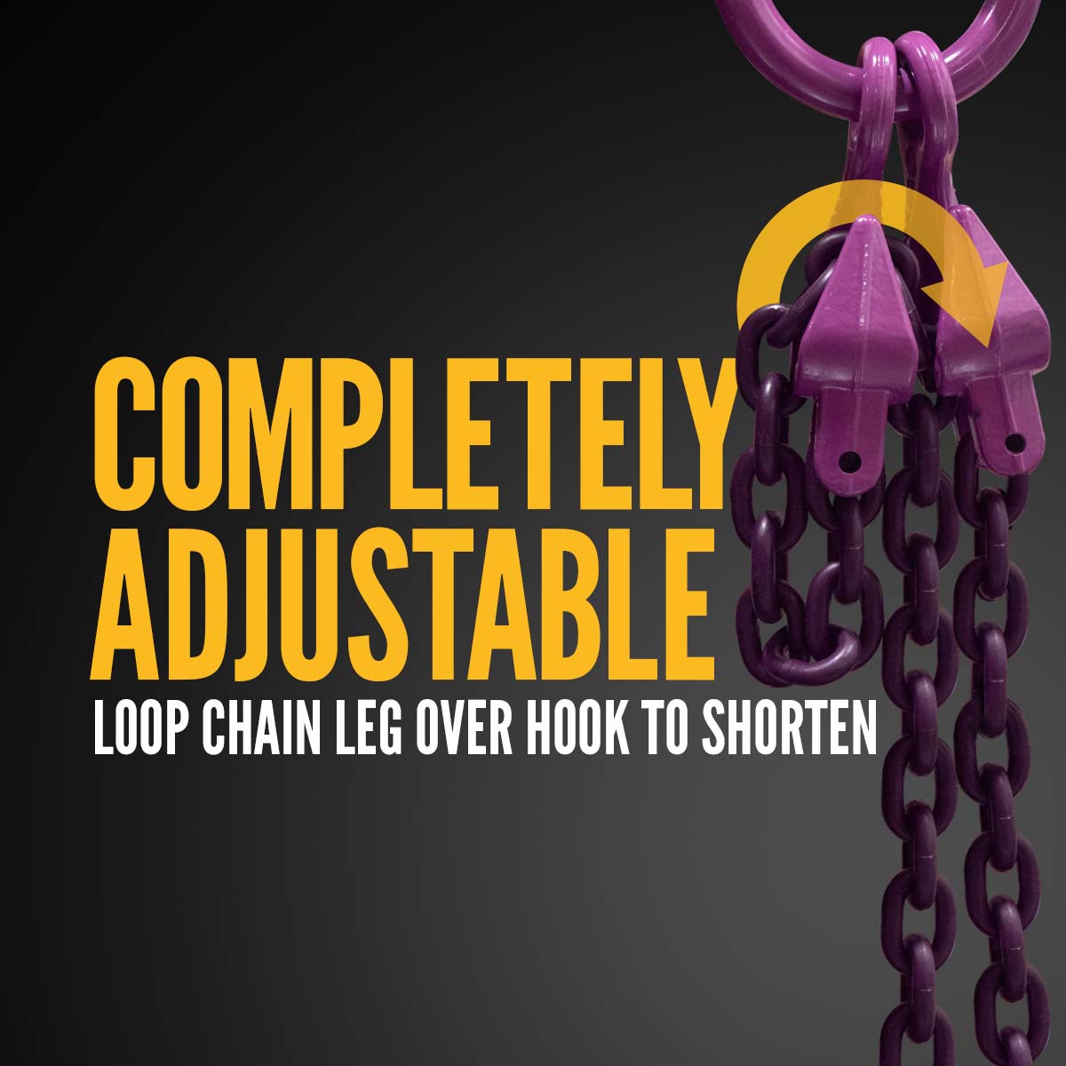 9/32" x 20' - Adjustable 2 Leg Chain Sling w/ Sling Hooks - Grade 100 image 3 of 8
